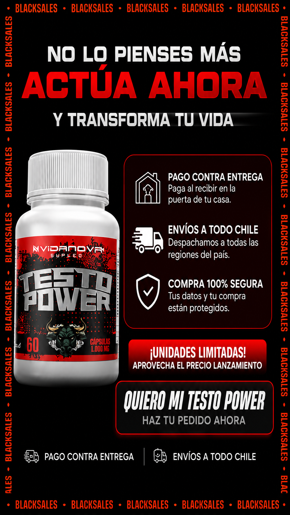 TESTOSTERONA / TESTO POWER 1000MG 60CAPS