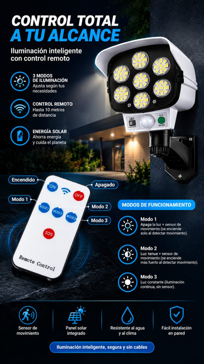 Foco autónomo solar tipo cámara